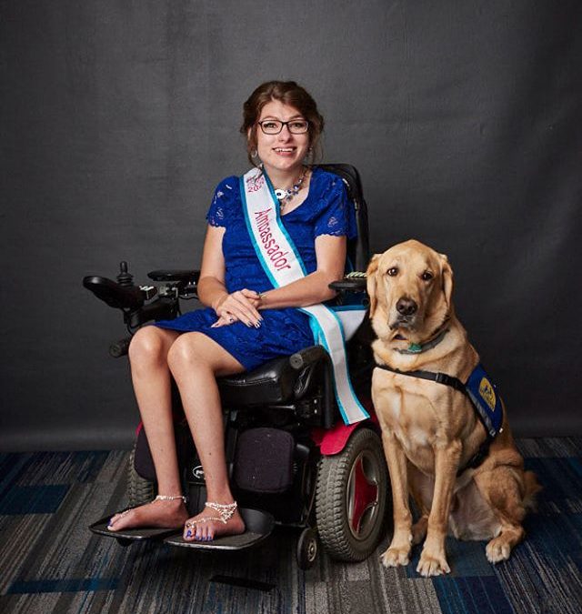 Jessica Gardner poses with her service dog, Ford at the 2019 Ms Wheelchair Pennsylvania competition. Picture credit to Alex Jones