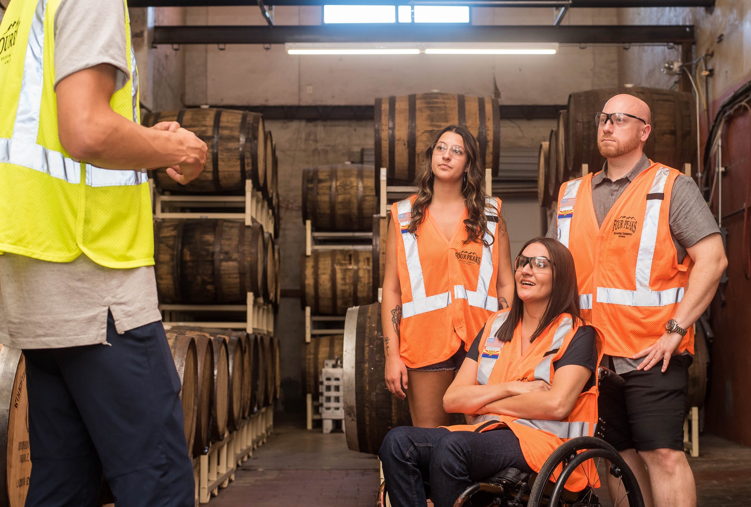 employee in wheelchair with co workers